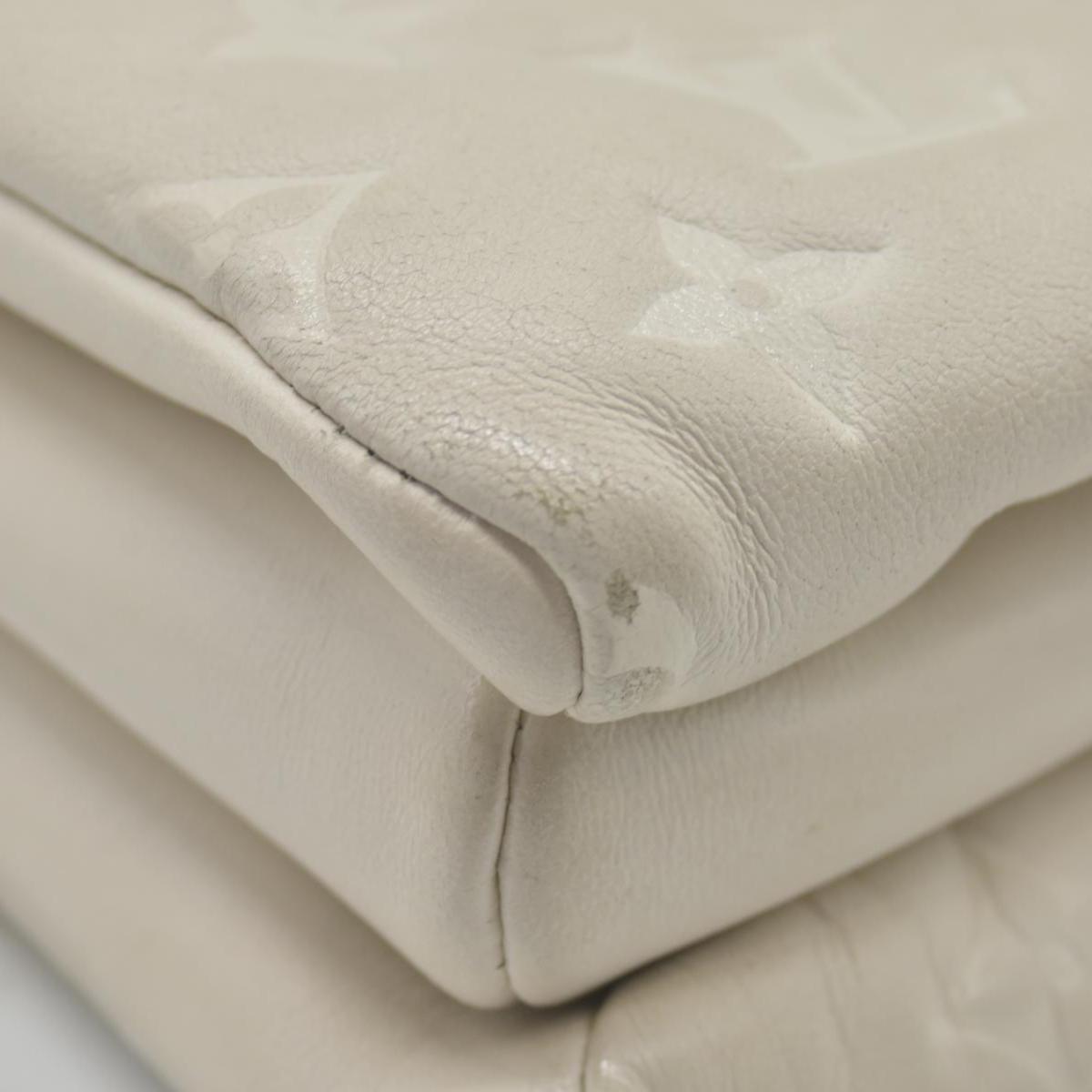 $4950 Louis Vuitton Lambskin Embossed Monogram Coussin PM Beige Cream