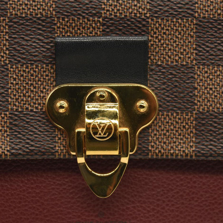 Louis Vuitton  Damier Ebene Vavin Chain Wallet Red