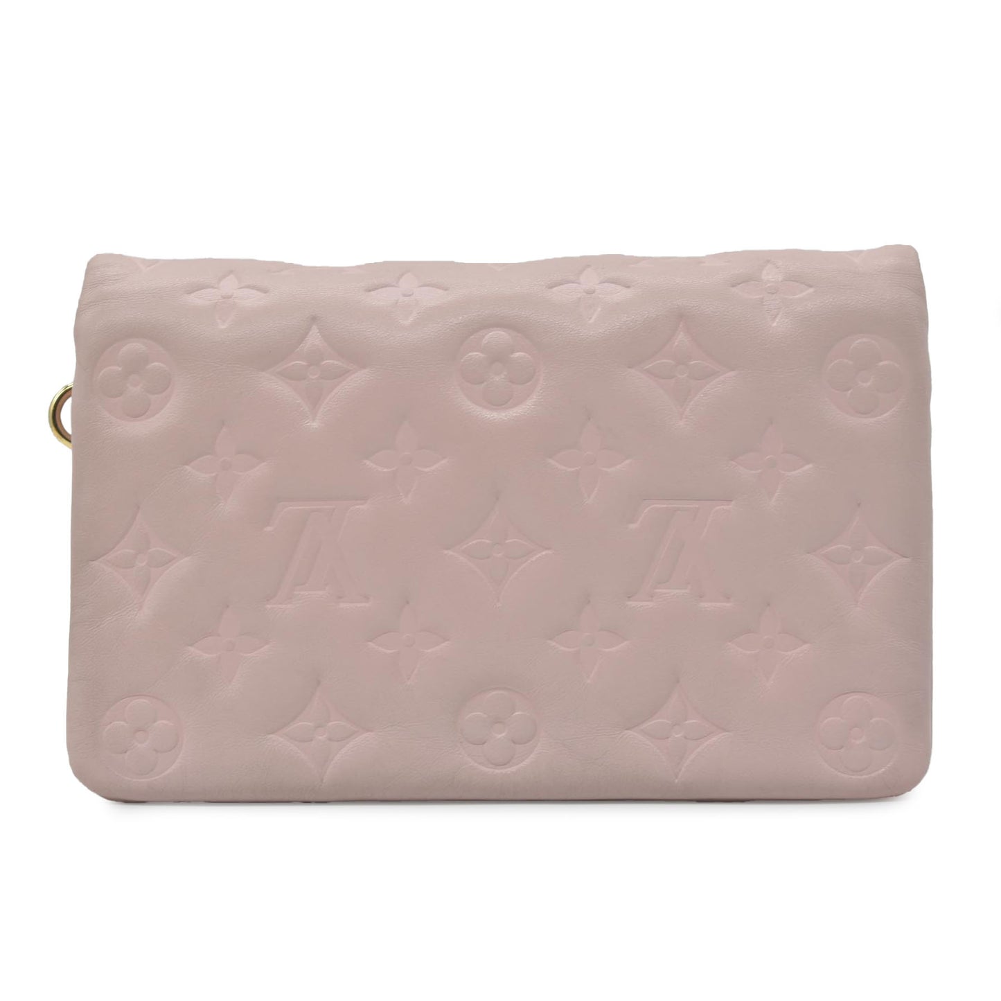 $3150 Louis Vuitton Monogram Embossed Pochette Coussin Pink