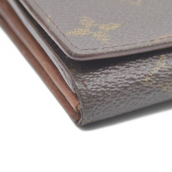 Louis Vuitton Monogram Porte Monnaie Billets Tresor Bifold Wallet Brown CA0927