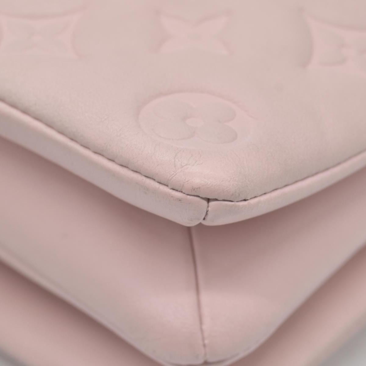 $3150 Louis Vuitton Monogram Embossed Pochette Coussin Pink