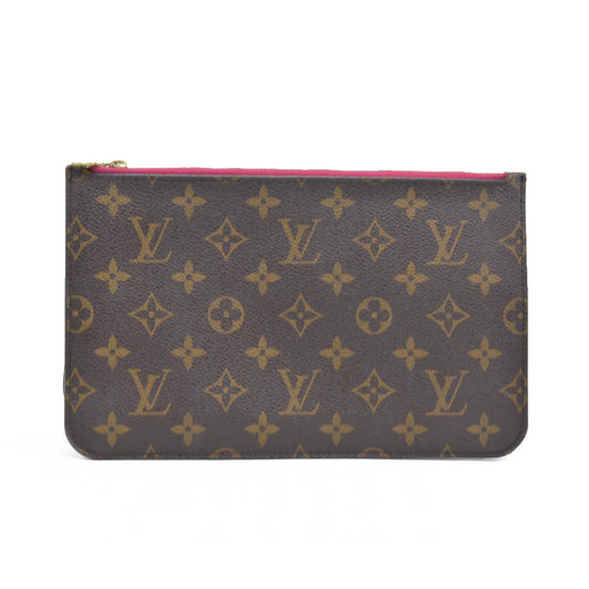 AUCTION $600 Louis Vuitton  Monogram Neverfull MM GM Pochette Pivoine CA3186