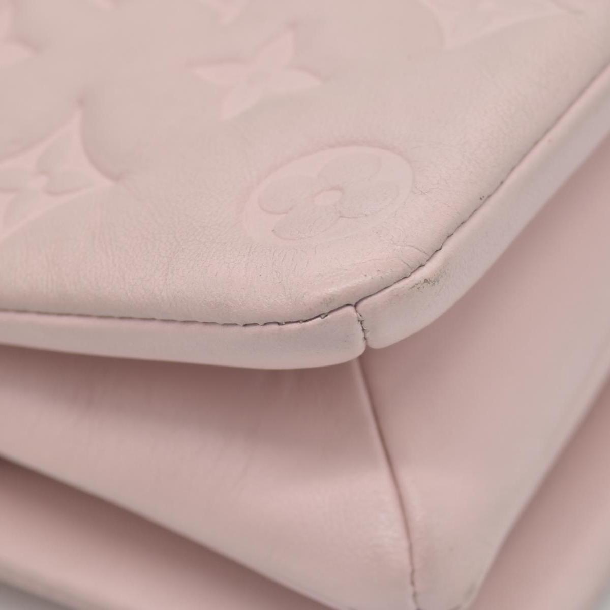 $3150 Louis Vuitton Monogram Embossed Pochette Coussin Pink