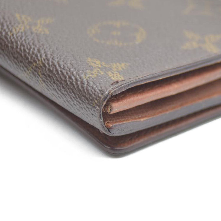 Louis Vuitton Monogram Porte Monnaie Billets Tresor Bifold Wallet Brown CA0927