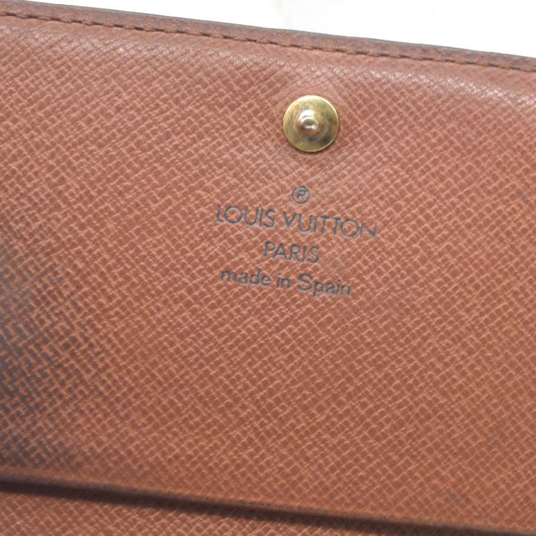 Louis Vuitton Monogram Porte Monnaie Billets Tresor Bifold Wallet Brown CA0927