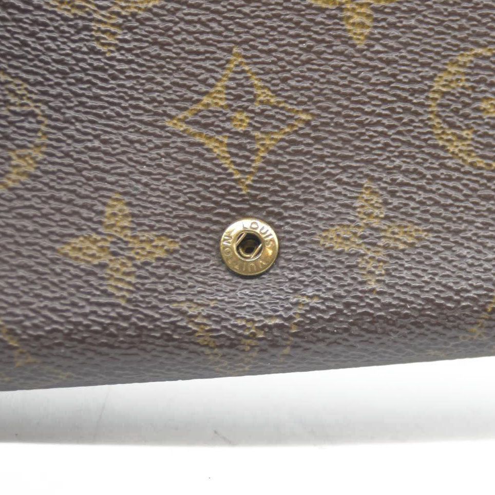 Louis Vuitton Monogram Porte Monnaie Billets Tresor Bifold Wallet Brown CA0927