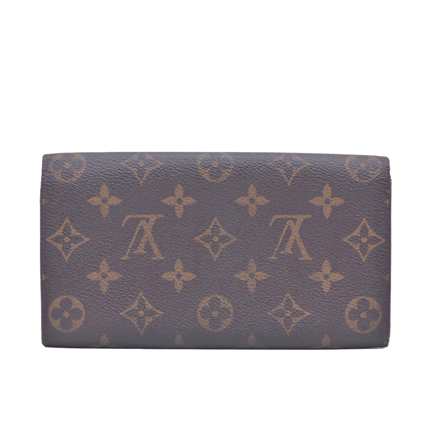 $800 1998 Louis Vuitton Monogram Portefeiulle Sarah Long Bifold Wallet Brown CONSIGNMENT TH0978