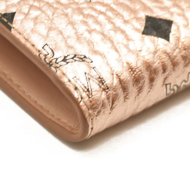 MCM  Metallic Visetos Medium Patricia Wallet On Chain Champagne Gold