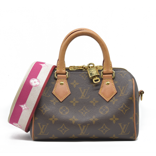 LOUIS VUITTON  Monogram Speedy Bandouliere 20 Fuchsia RFID