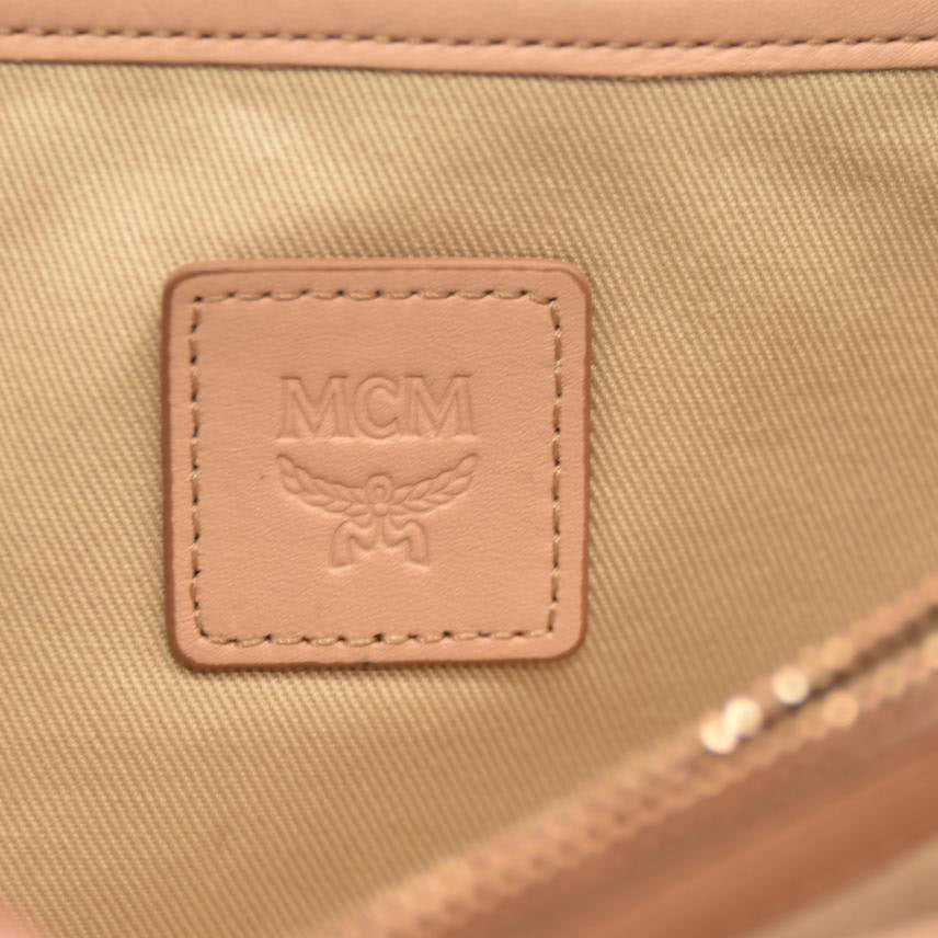 MCM  Metallic Visetos Medium Patricia Wallet On Chain Champagne Gold