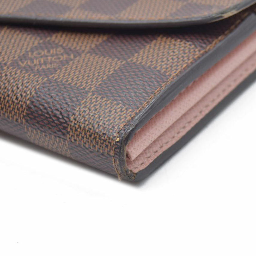 $775  LOUIS VUITTON Damier Ebene Portefeuille Sarah Long Wallet CA0270