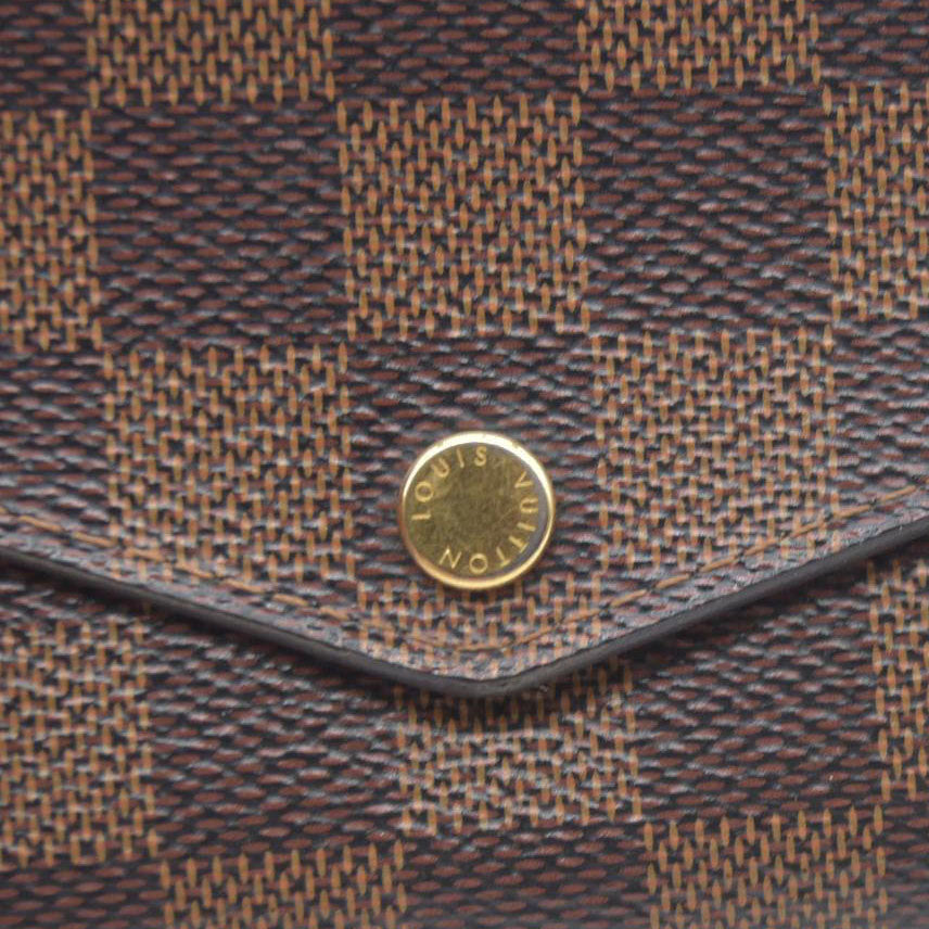 $775  LOUIS VUITTON Damier Ebene Portefeuille Sarah Long Wallet CA0270