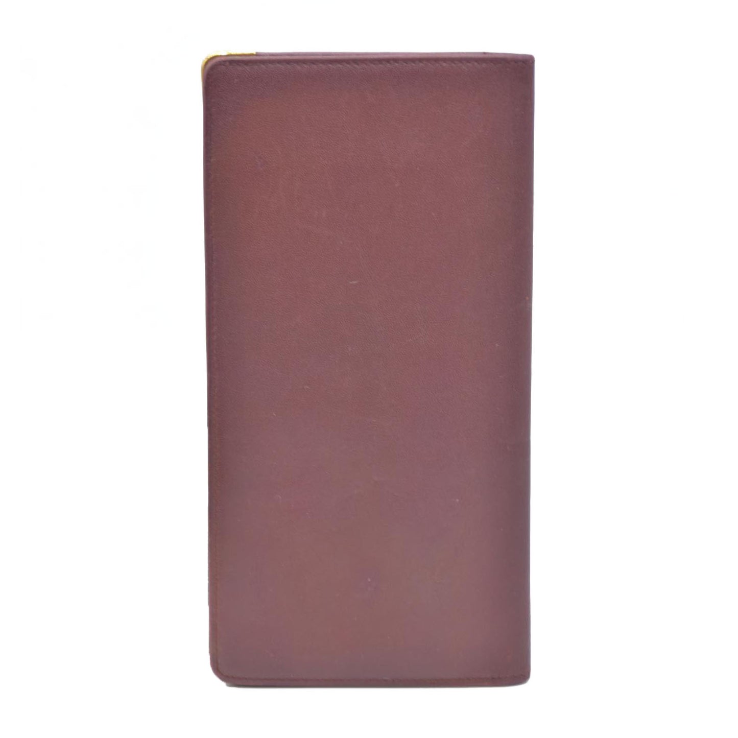 Must de Cartier Leather Bifold Long Wallet Bordeaux