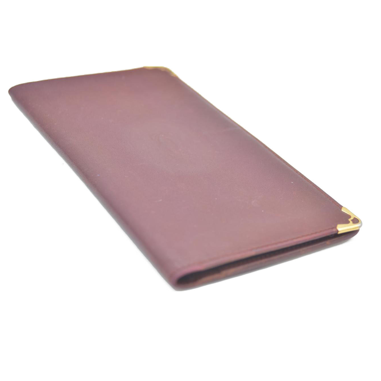 Must de Cartier Leather Bifold Long Wallet Bordeaux