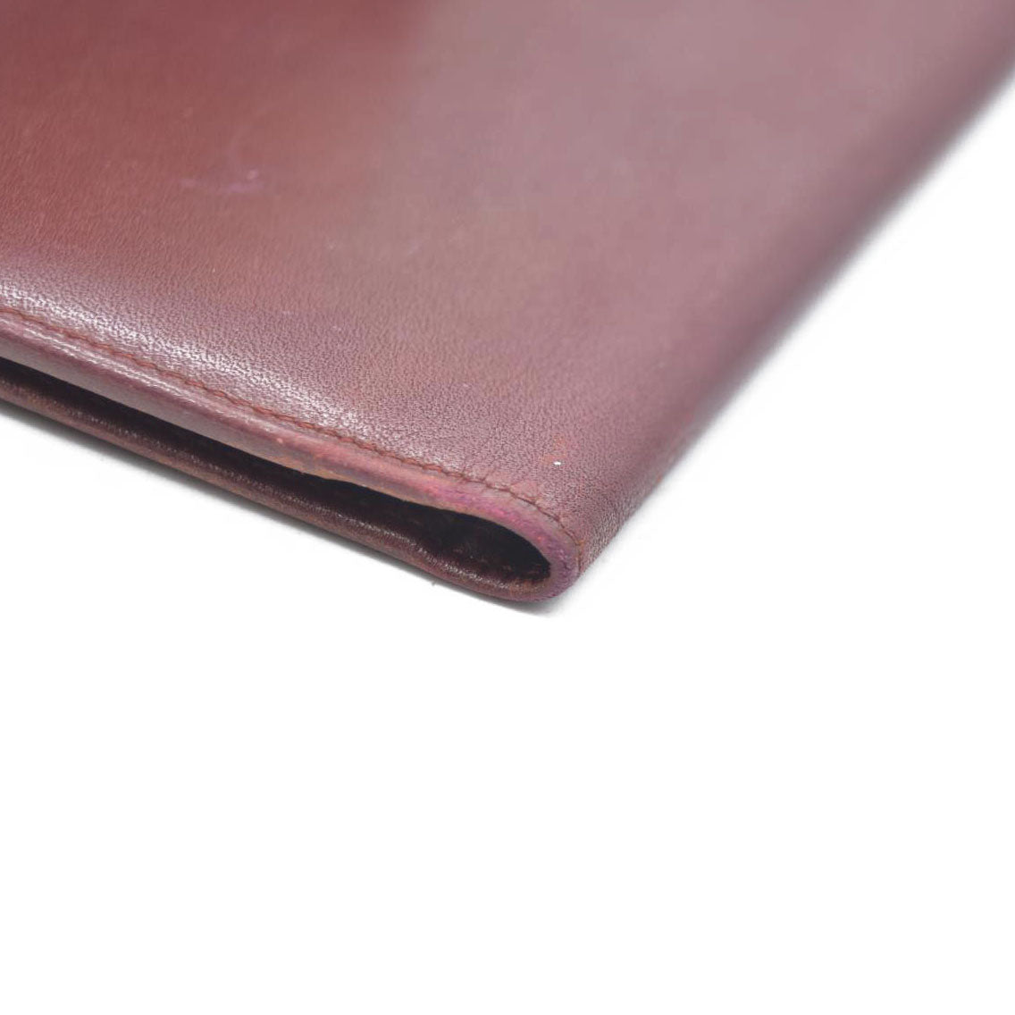 Must de Cartier Leather Bifold Long Wallet Bordeaux