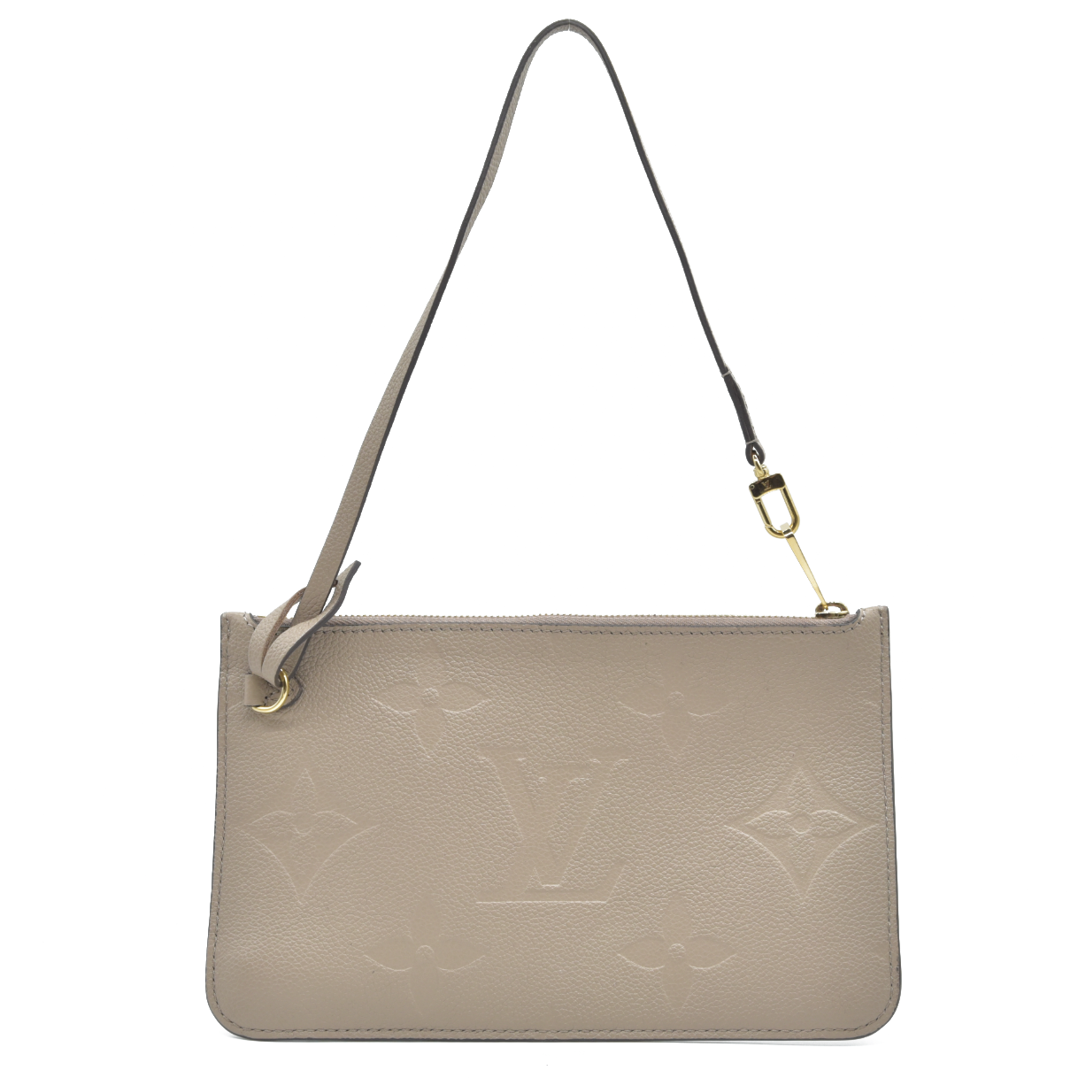 LOUIS VUITTON Empreinte Monogram Giant Neverfull MM Pochette Tourterelle RFID