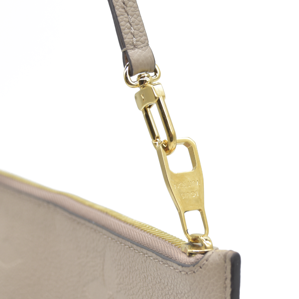 LOUIS VUITTON Empreinte Monogram Giant Neverfull MM Pochette Tourterelle RFID