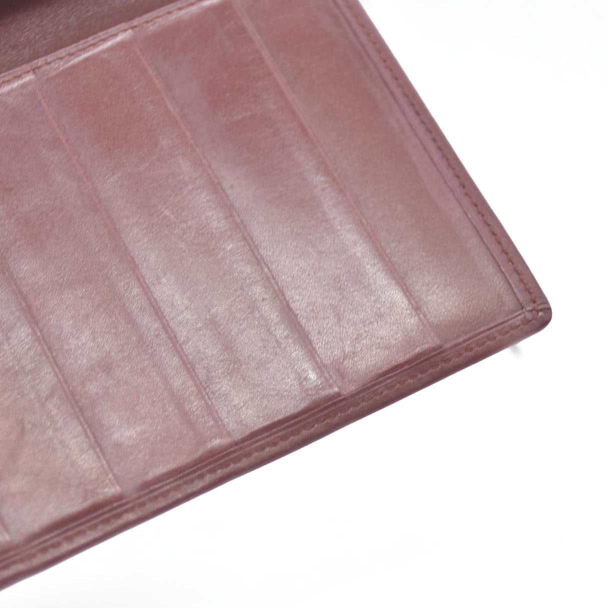 Must de Cartier Leather Long Bifold Wallet Bordeaux