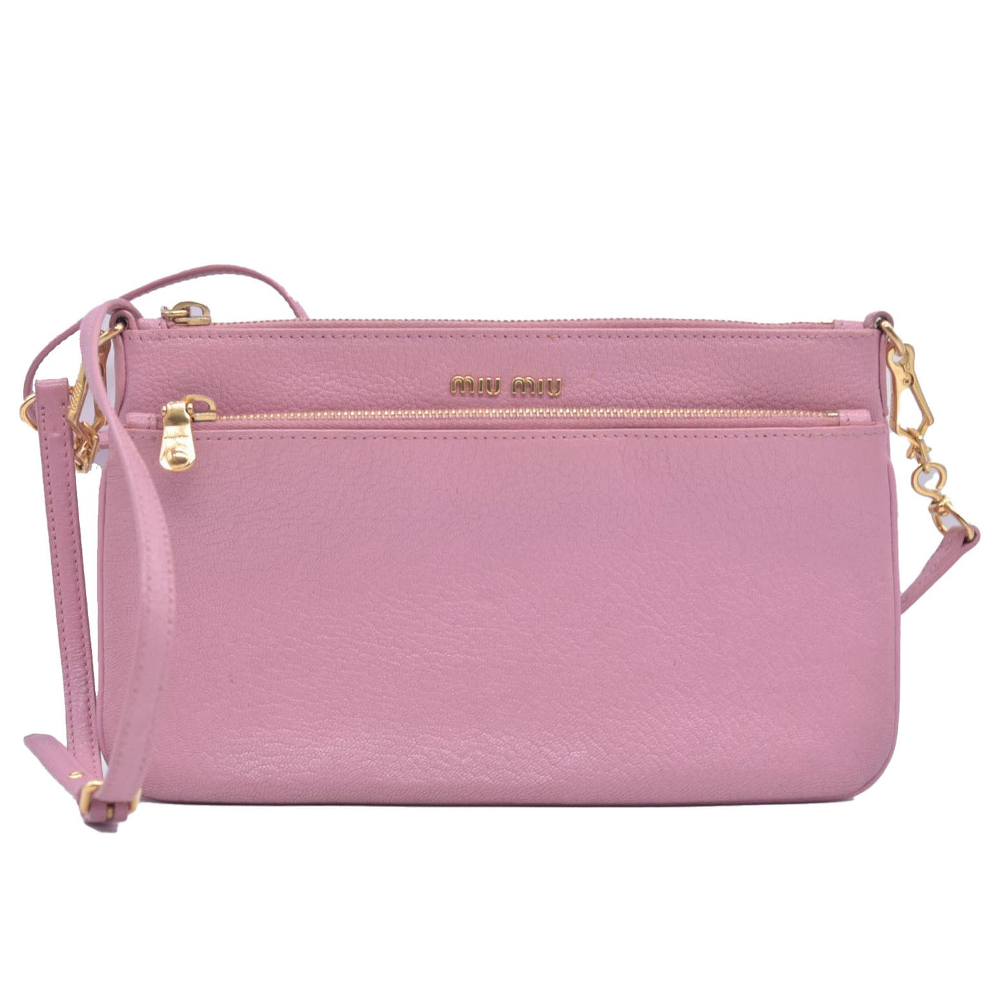 Miu Miu Bicolor Goatskin Madras Double Zip Crossbody CONSIGNMENT