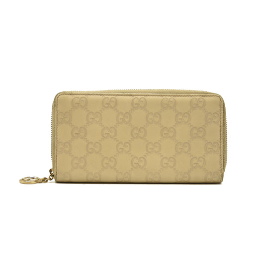 Gucci  Guccissima Large Twins Zip Around Off White $660