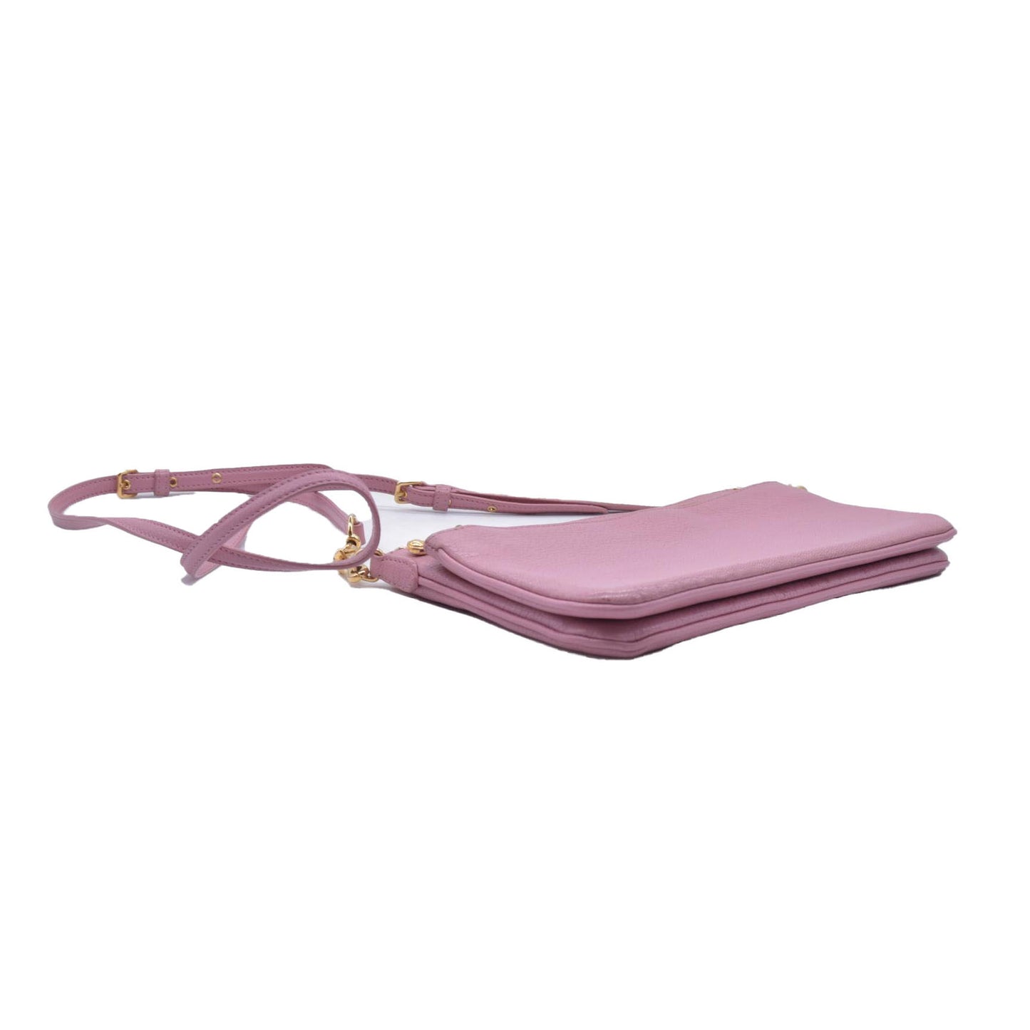 Miu Miu Bicolor Goatskin Madras Double Zip Crossbody CONSIGNMENT