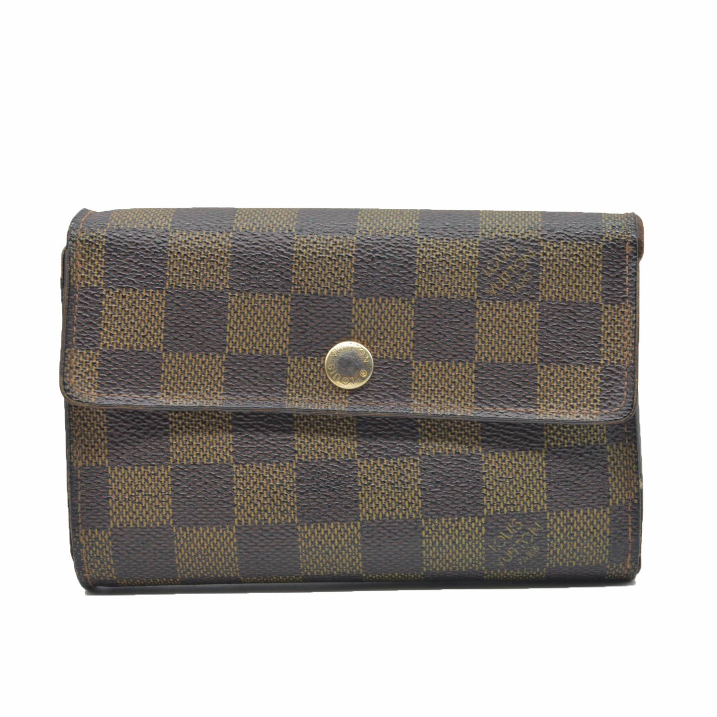 $610 LOUIS VUITTON Damier Ebene Alexandra Trifold Wallet SP3007