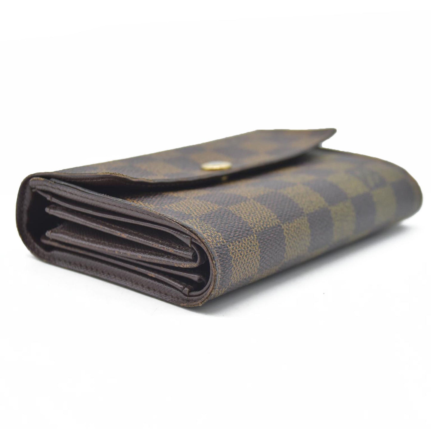 $610 LOUIS VUITTON Damier Ebene Alexandra Trifold Wallet SP3007