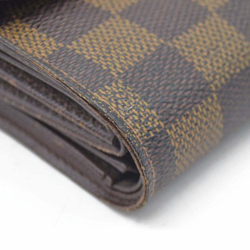 $610 LOUIS VUITTON Damier Ebene Alexandra Trifold Wallet SP3007