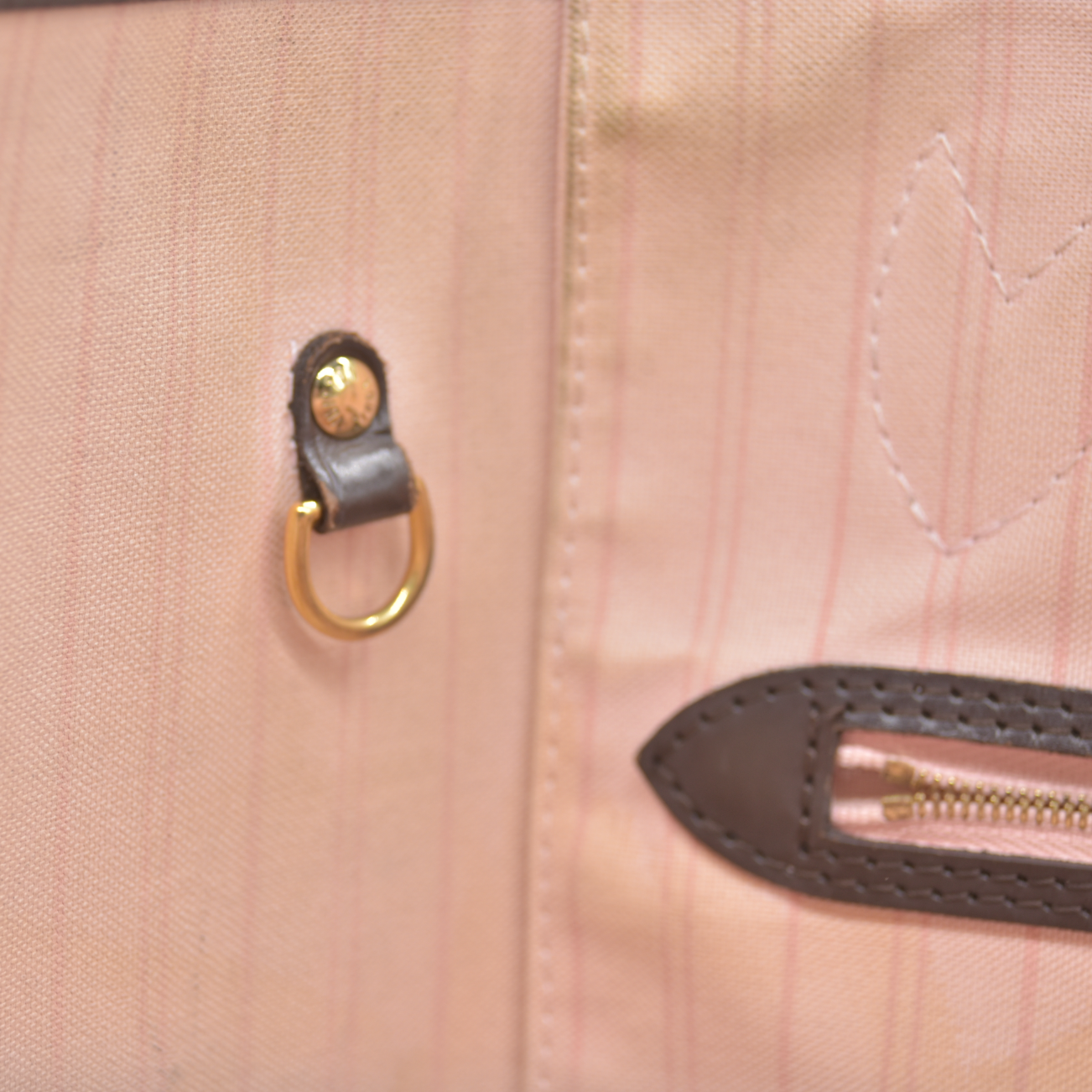 Louis Vuitton  Damier Ebene Neo Neverfull MM Rose Ballerine  AR5016 Tote Pink Interior