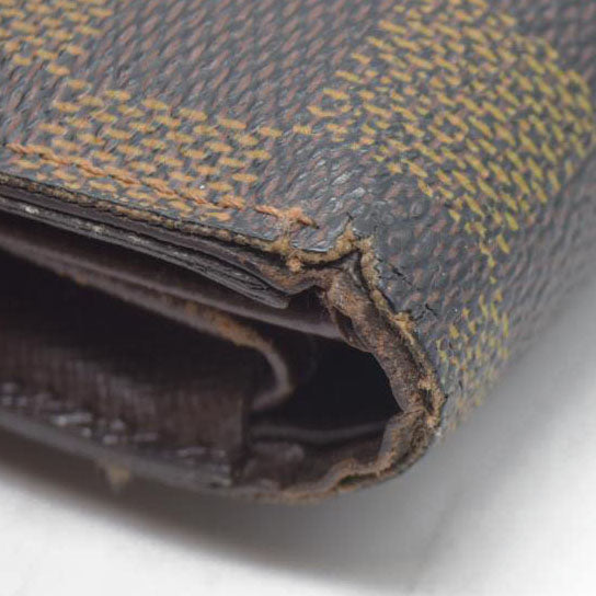 $610 LOUIS VUITTON Damier Ebene Alexandra Trifold Wallet SP3007