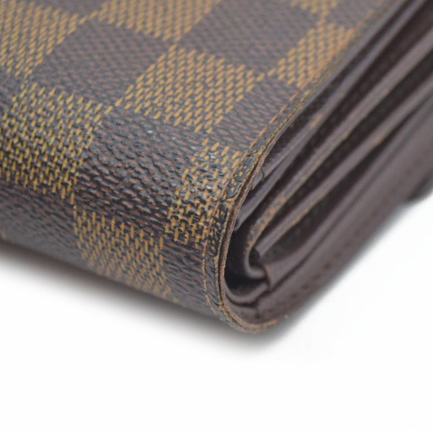 $610 LOUIS VUITTON Damier Ebene Alexandra Trifold Wallet SP3007