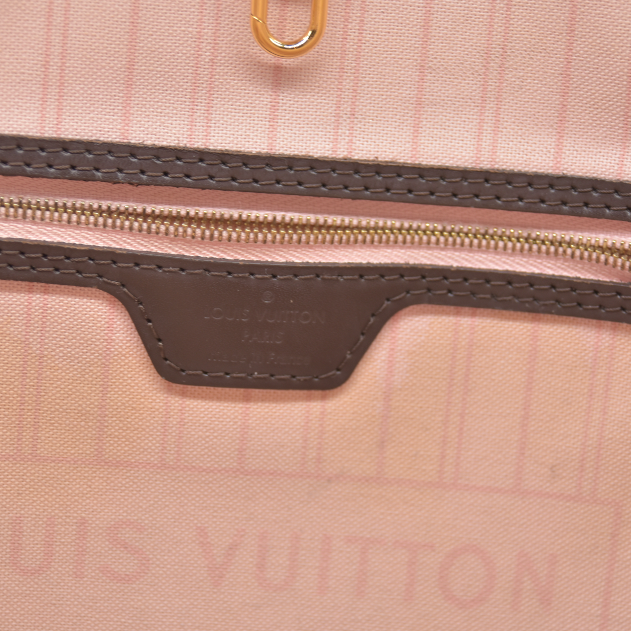 Louis Vuitton  Damier Ebene Neo Neverfull MM Rose Ballerine  AR5016 Tote Pink Interior