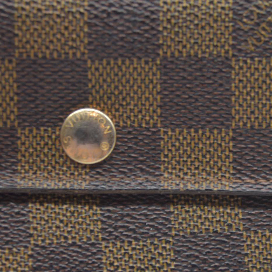 $610 LOUIS VUITTON Damier Ebene Alexandra Trifold Wallet SP3007