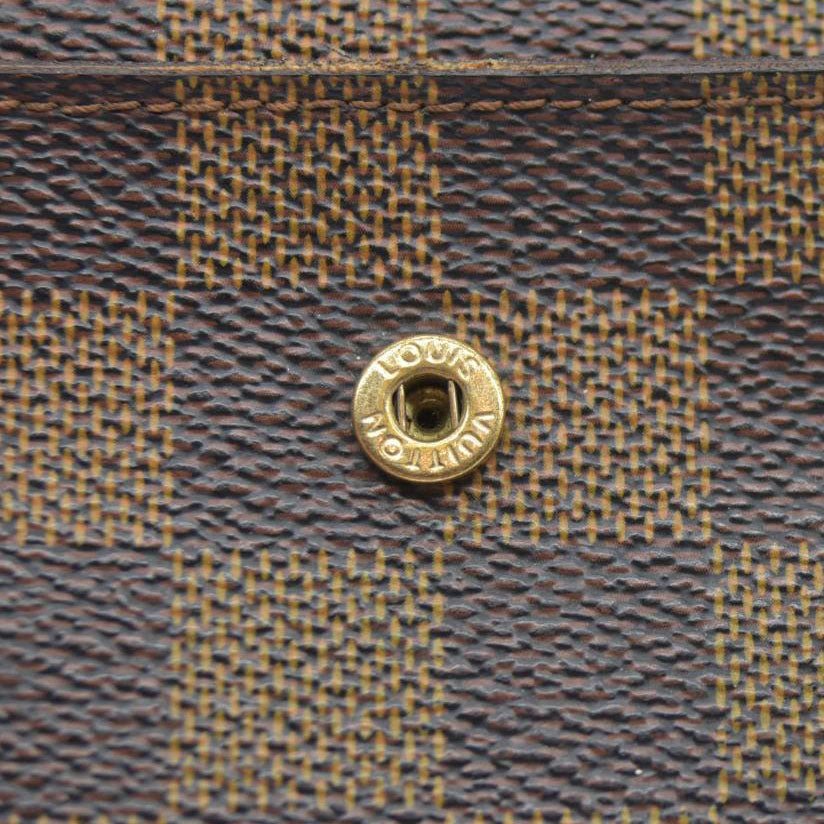 $610 LOUIS VUITTON Damier Ebene Alexandra Trifold Wallet SP3007