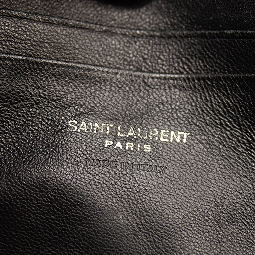 SAINT LAURENT Grain De Poudre Matelasse Monogram Mini Lou Camera Bag Dark Beige