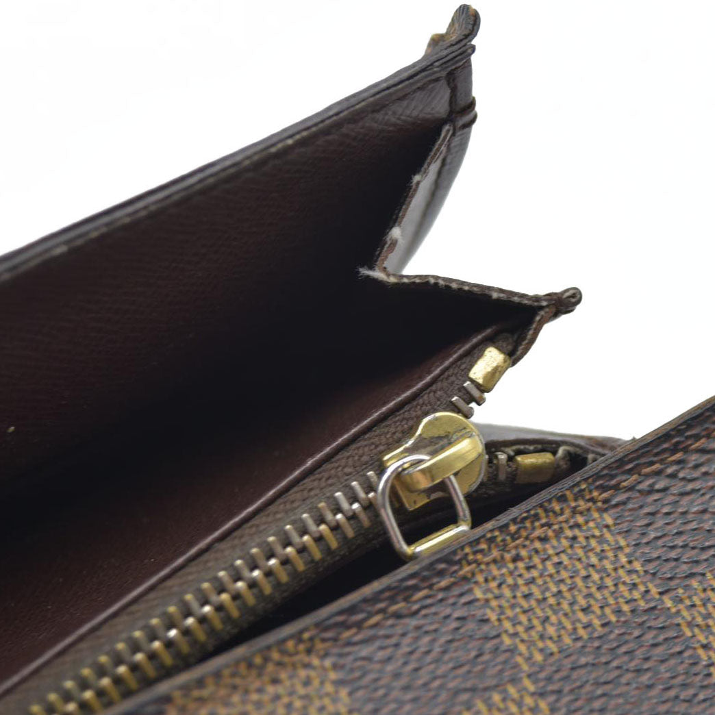 $610 LOUIS VUITTON Damier Ebene Alexandra Trifold Wallet SP3007
