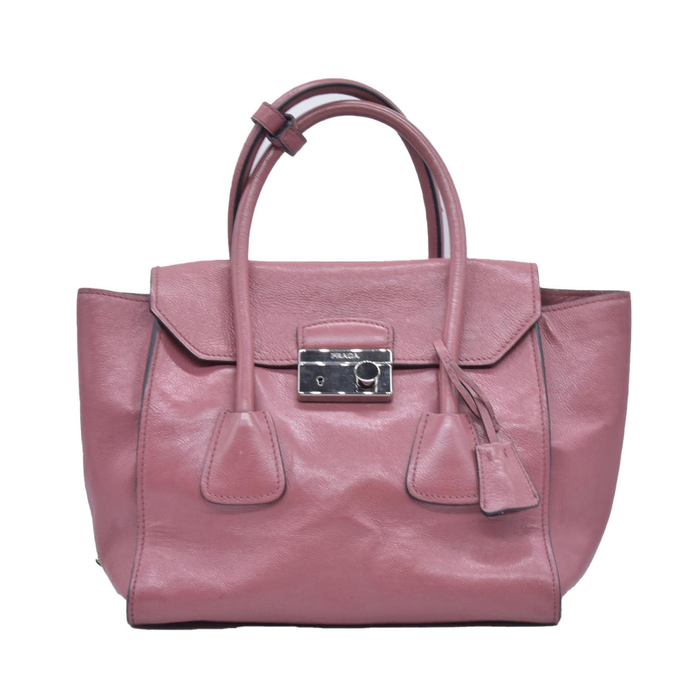 $1595 Prada Vitello Daino Leather Sound Rosso CONSIGNMENT 10020764