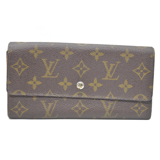 Louis Vuitton Monogram Portefeiulle Sarah Long Bifold Wallet Brown 881AN