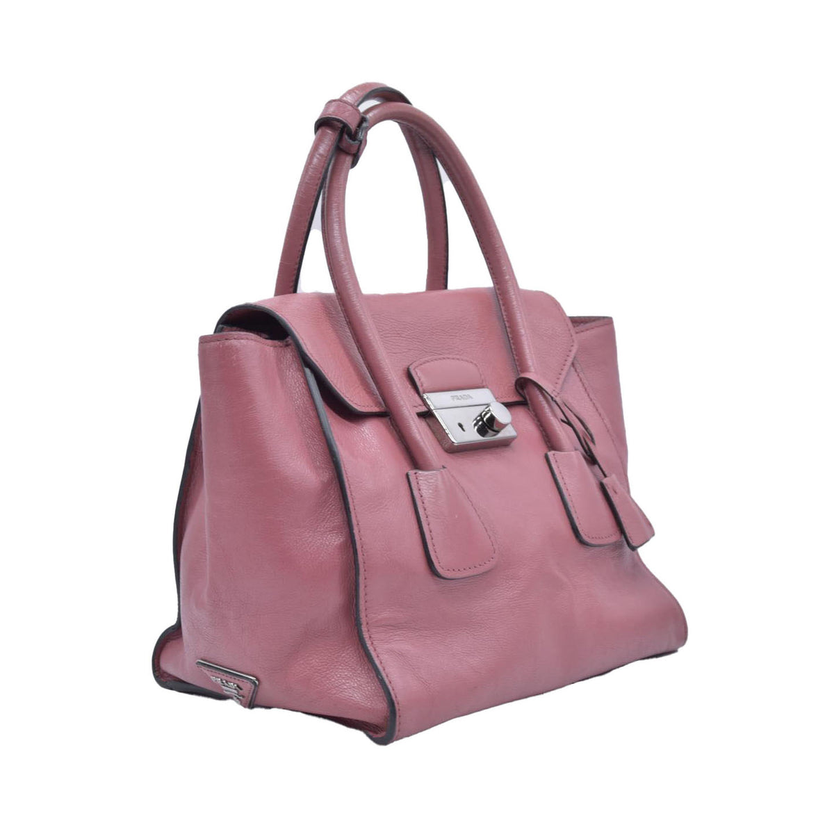 $1595 Prada Vitello Daino Leather Sound Rosso CONSIGNMENT 10020764