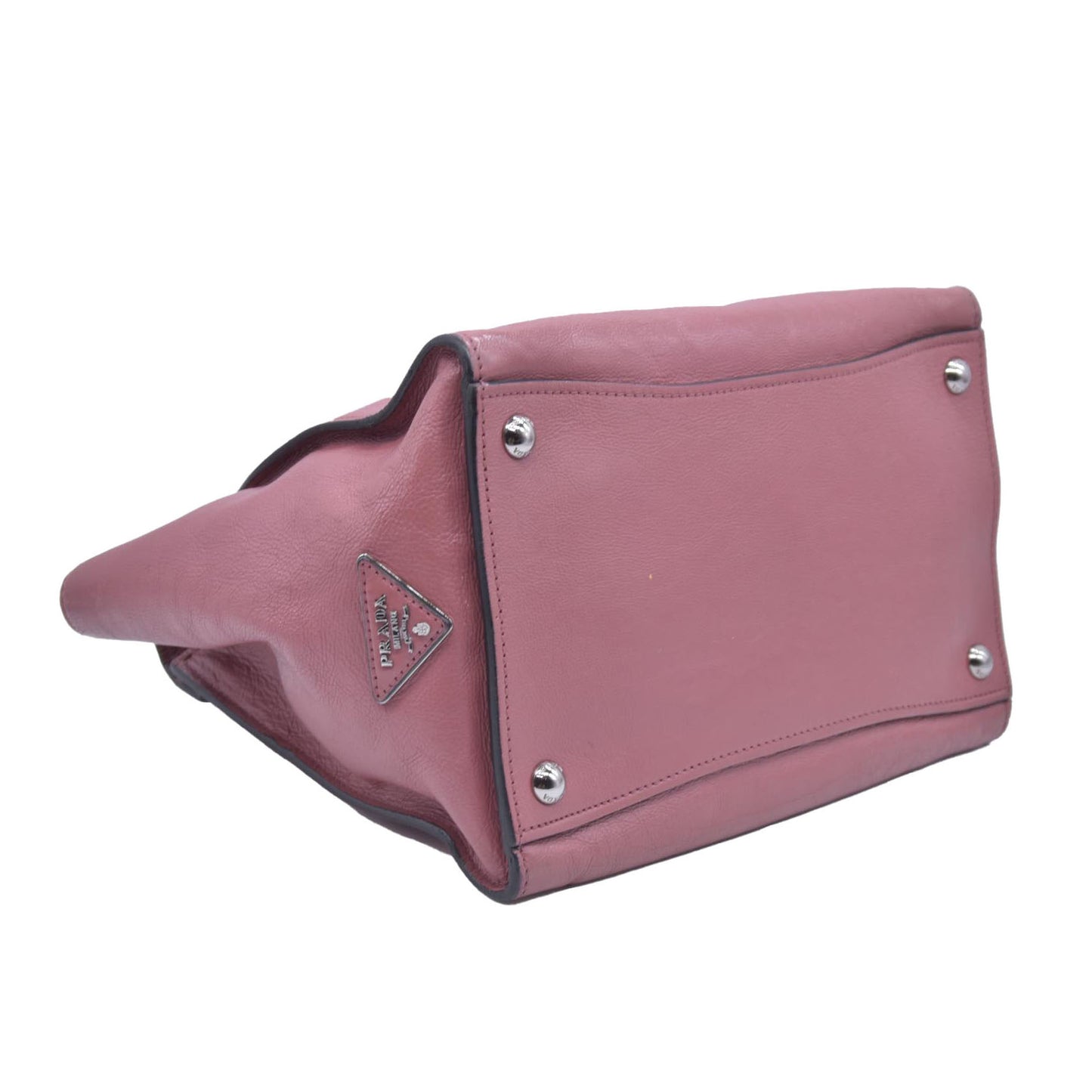 $1595 Prada Vitello Daino Leather Sound Rosso CONSIGNMENT 10020764