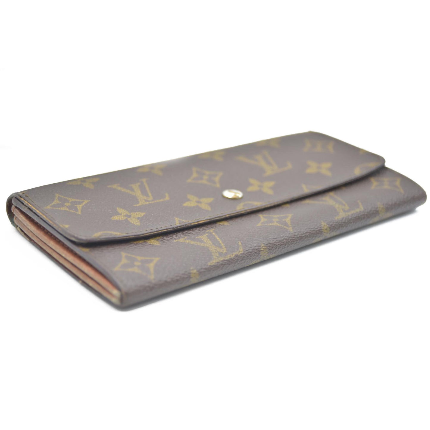 Louis Vuitton Monogram Portefeiulle Sarah Long Bifold Wallet Brown 881AN