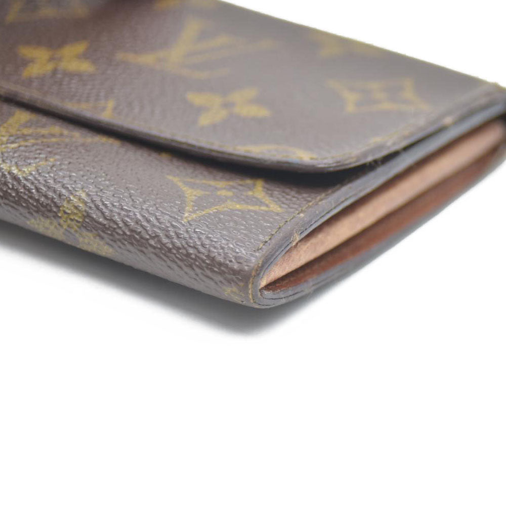 Louis Vuitton Monogram Portefeiulle Sarah Long Bifold Wallet Brown 881AN