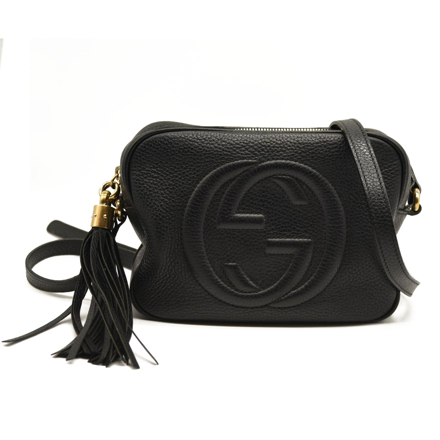 GUCCI Pebbled Calfskin Small Soho Disco Bag Black