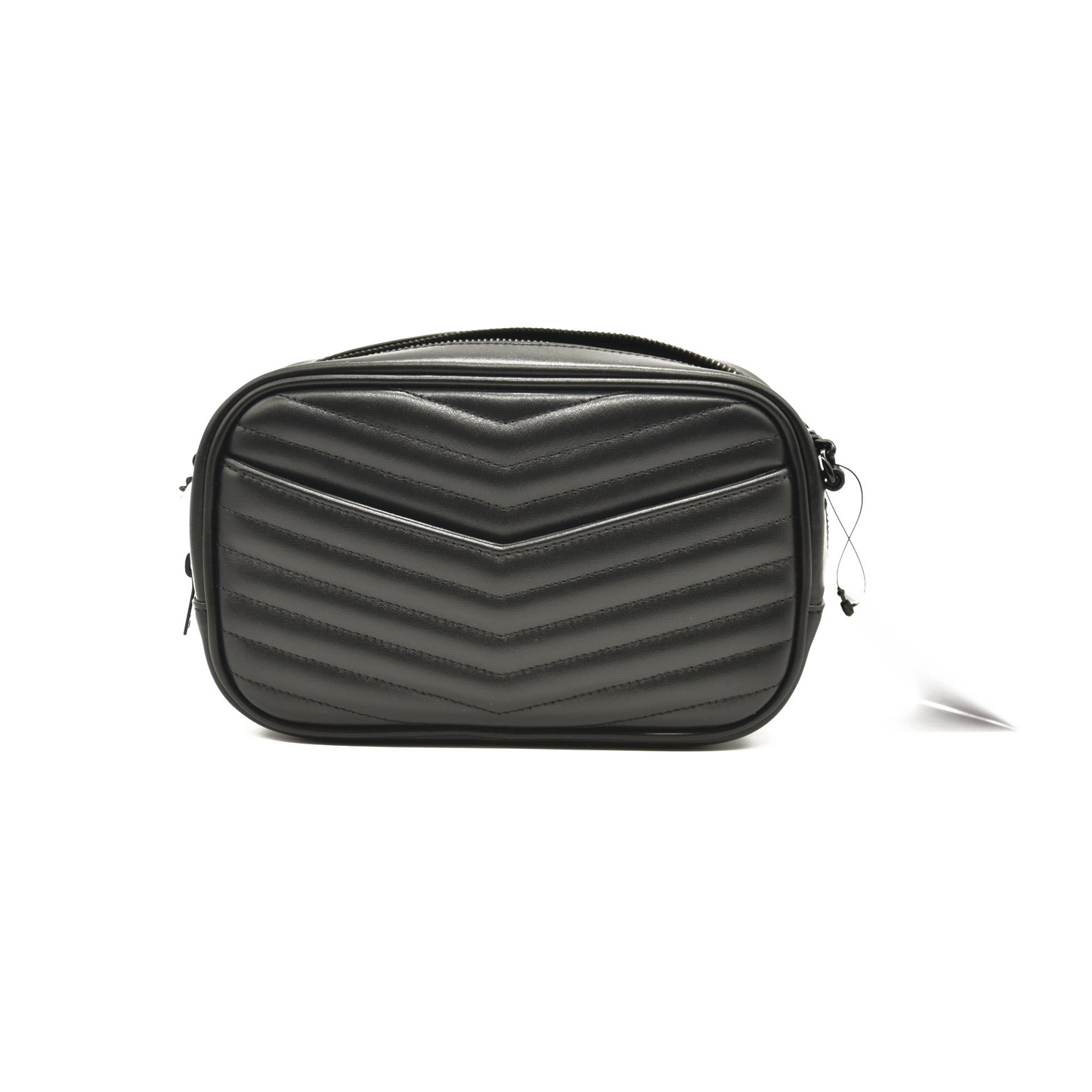 SAINT LAURENT  Grain De Poudre Matelasse Monochrome Monogram Mini Lou Camera Bag Black