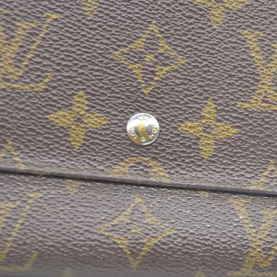 Louis Vuitton Monogram Portefeiulle Sarah Long Bifold Wallet Brown 881AN