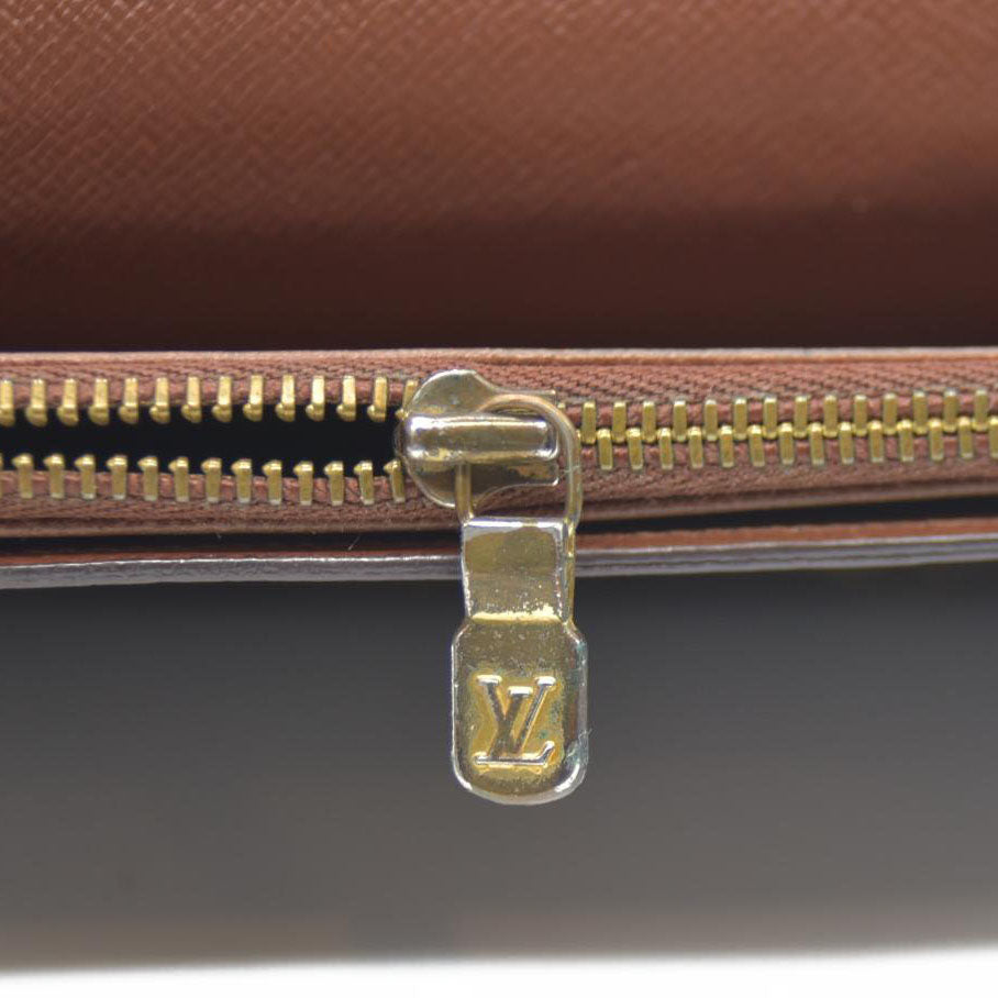 Louis Vuitton Monogram Portefeiulle Sarah Long Bifold Wallet Brown 881AN