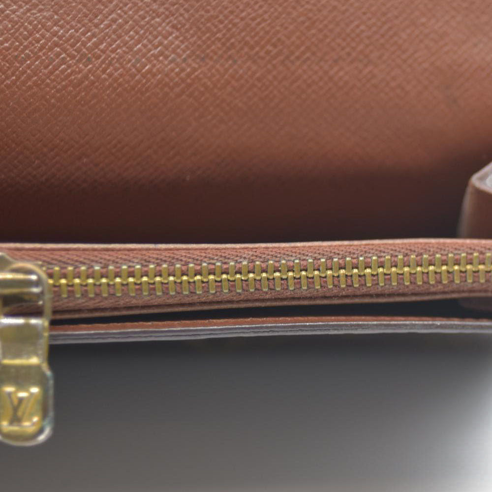 Louis Vuitton Monogram Portefeiulle Sarah Long Bifold Wallet Brown 881AN