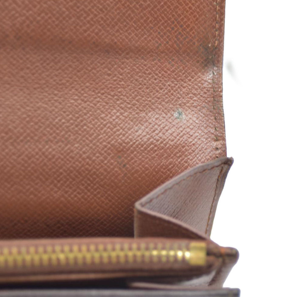 Louis Vuitton Monogram Portefeiulle Sarah Long Bifold Wallet Brown 881AN