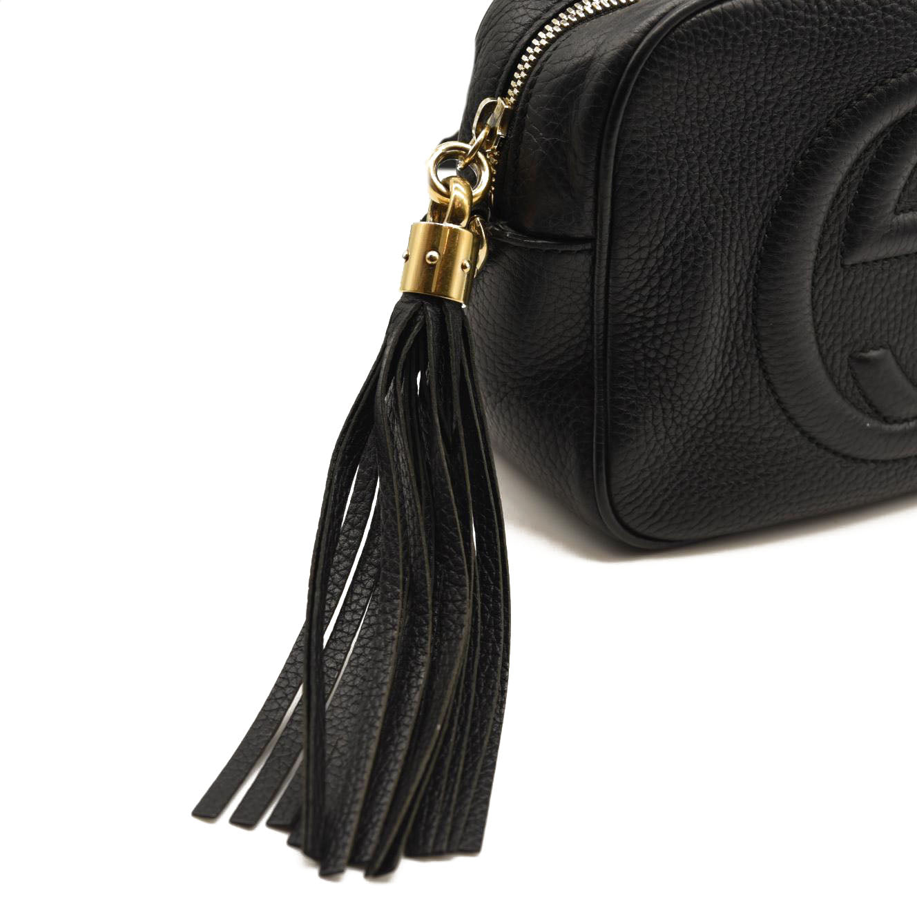 GUCCI Pebbled Calfskin Small Soho Disco Bag Black