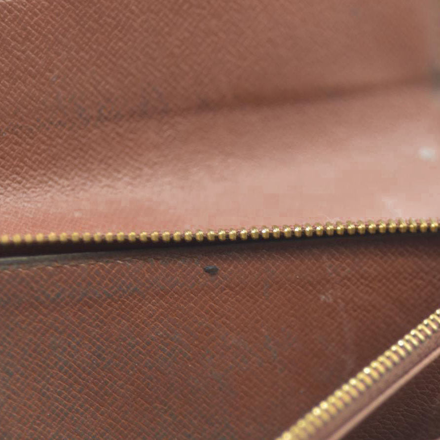 Louis Vuitton Monogram Portefeiulle Sarah Long Bifold Wallet Brown 881AN